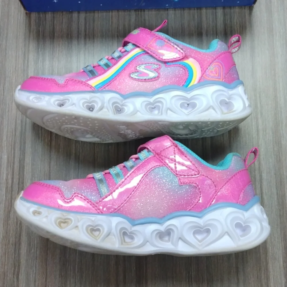 Skechers S Lights Heart Lights Rainbow Lux Light-Up Shoes Sz 12 - Picture 5 of 11